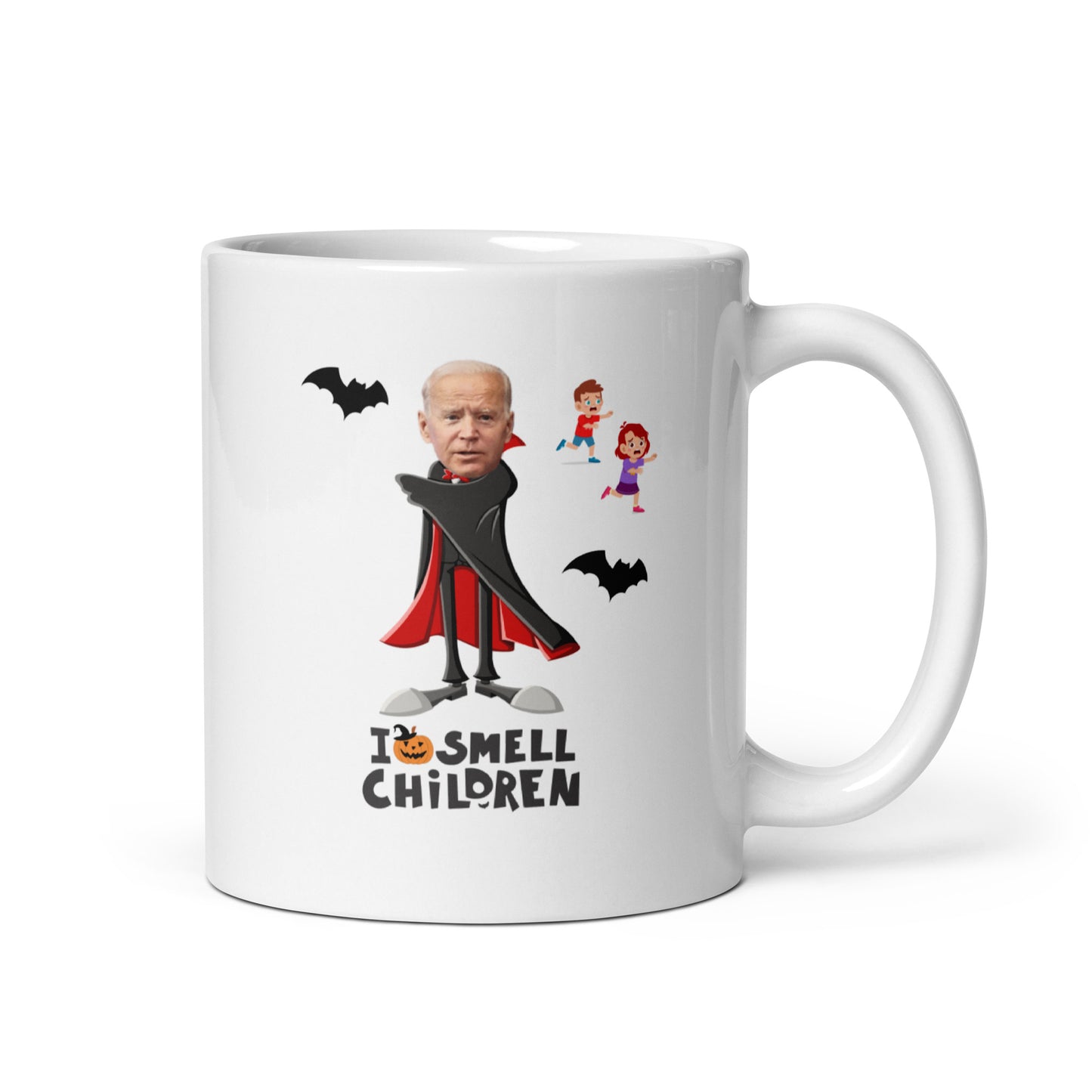 Halloween #06 "I SMELL CHILDREN" White glossy mug