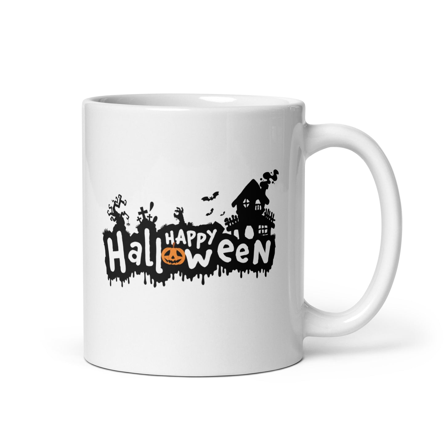 Halloween #20 "HAPPY Halloween" White glossy mug