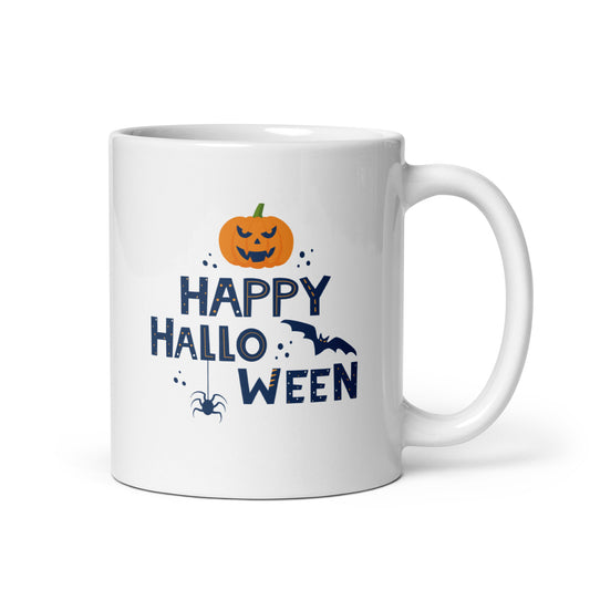 Halloween #18 "HAPPY HALLOWEEN" White glossy mug