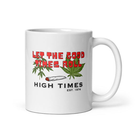 Nostalgia Series #03 "LET THE GOOD TIMES ROLL" White glossy mug