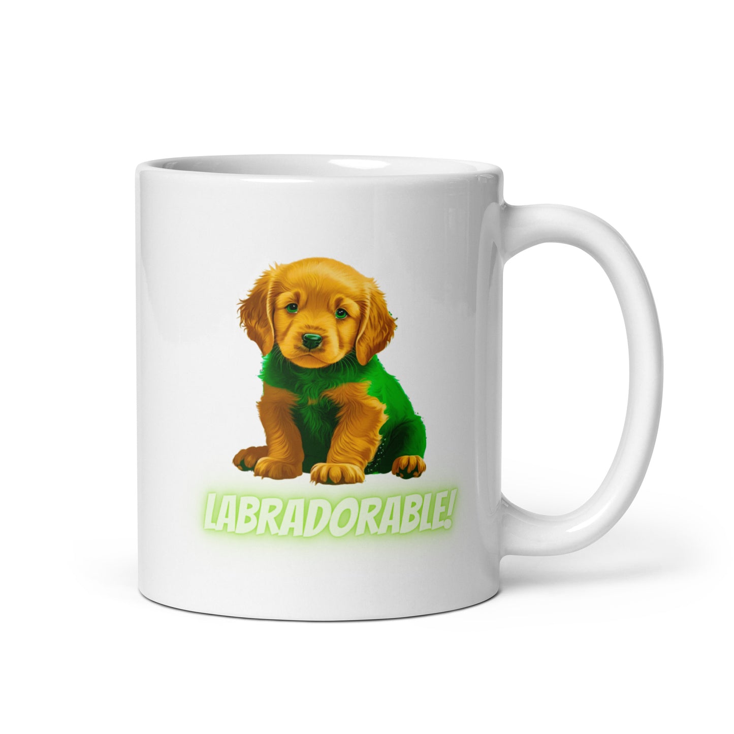 Man's Best Friend #09 Labrador Retriever "Labradorable" White glossy mug