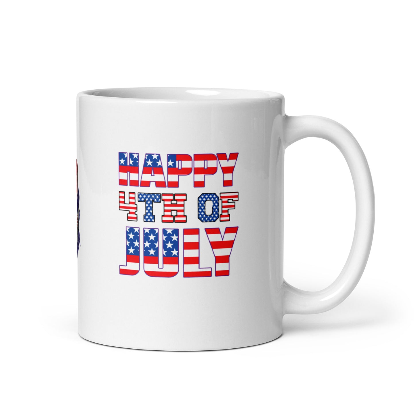 4th of July #13 "HAPPY 4TH OF JULY" Full Wrap White glossy mug