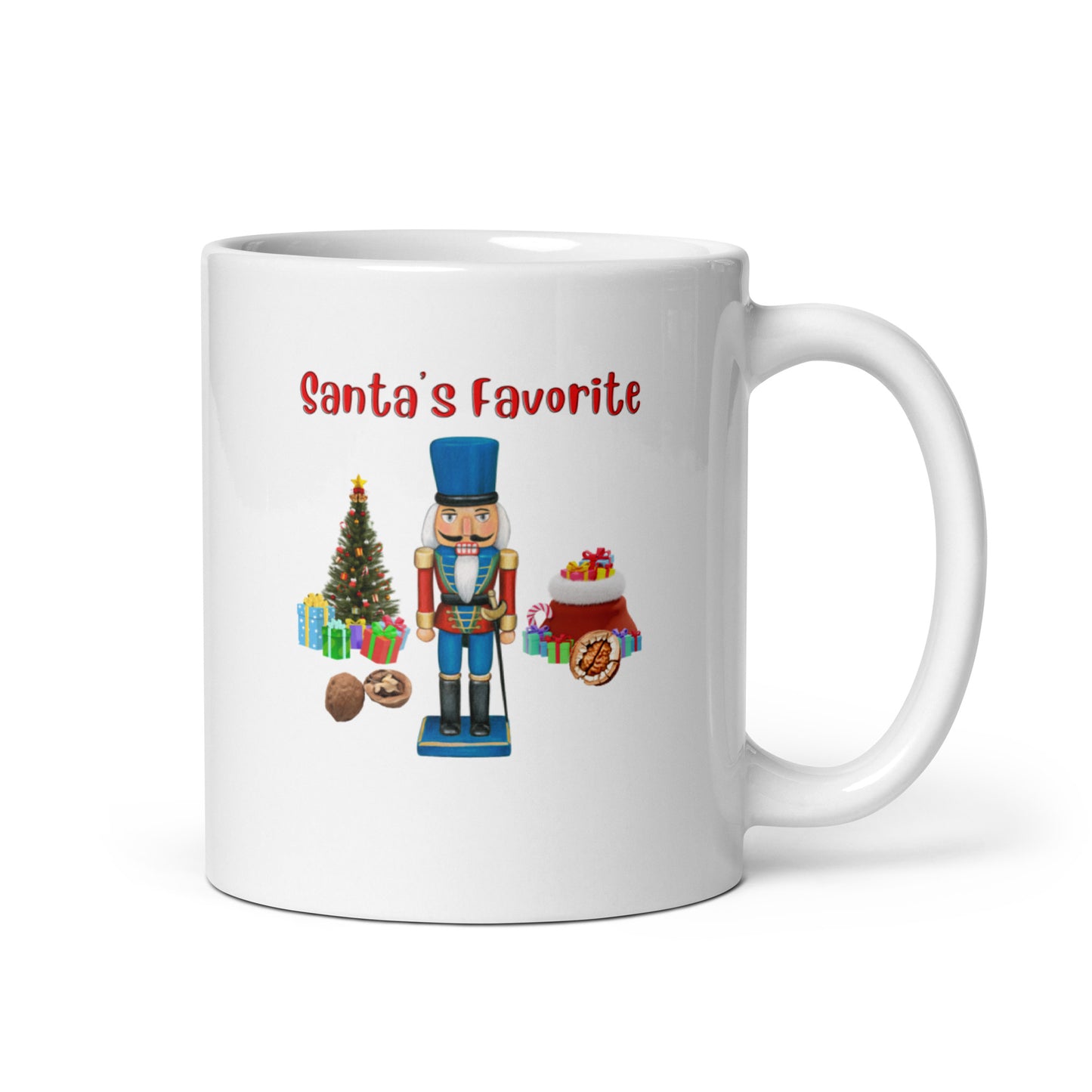 Rude, Crude, and Funny #10 "Santa's Favorite" (Nut Cracker) White glossy mug