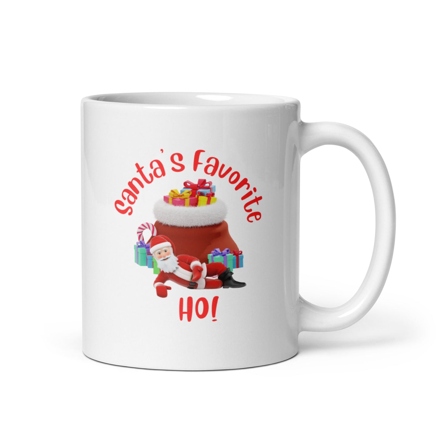 Rude, Crude, and Funny #11 "Santa's Favorite HO!" White glossy mug