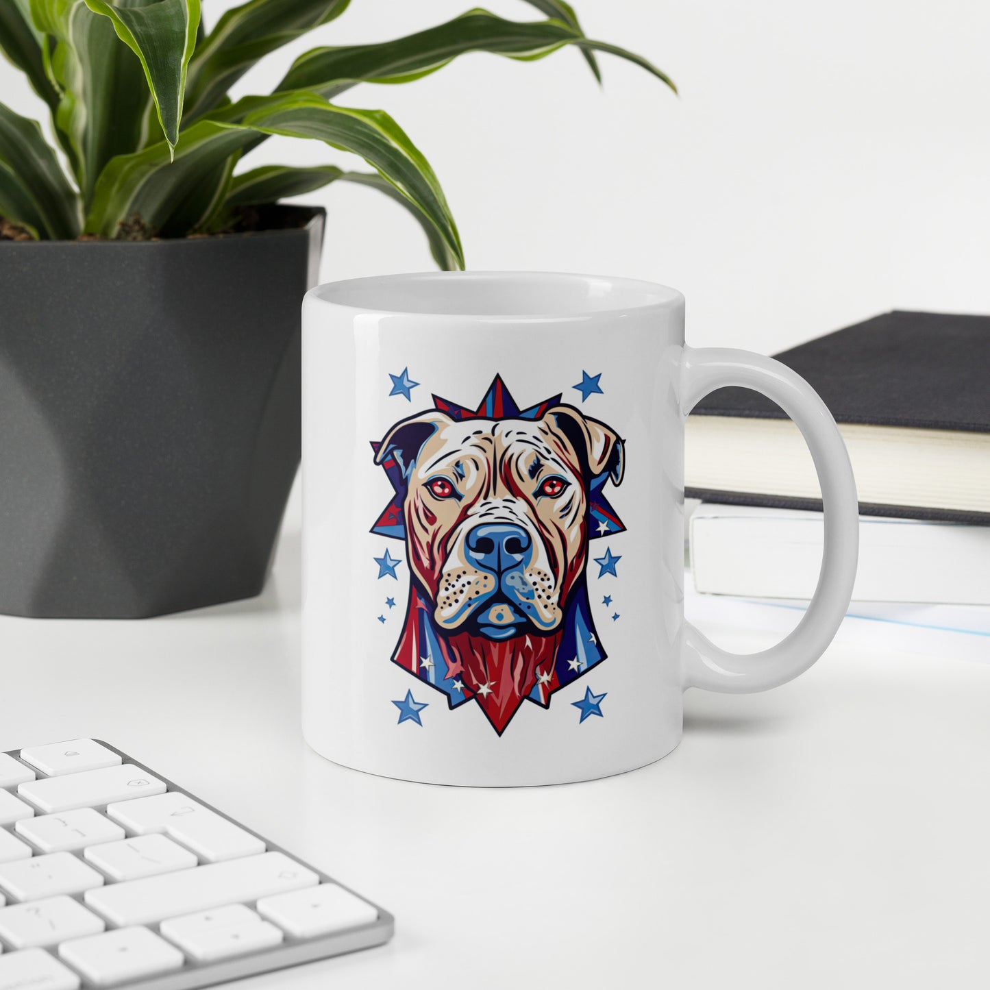 Man's Best Friend #01 Patriotic Dog White glossy mug