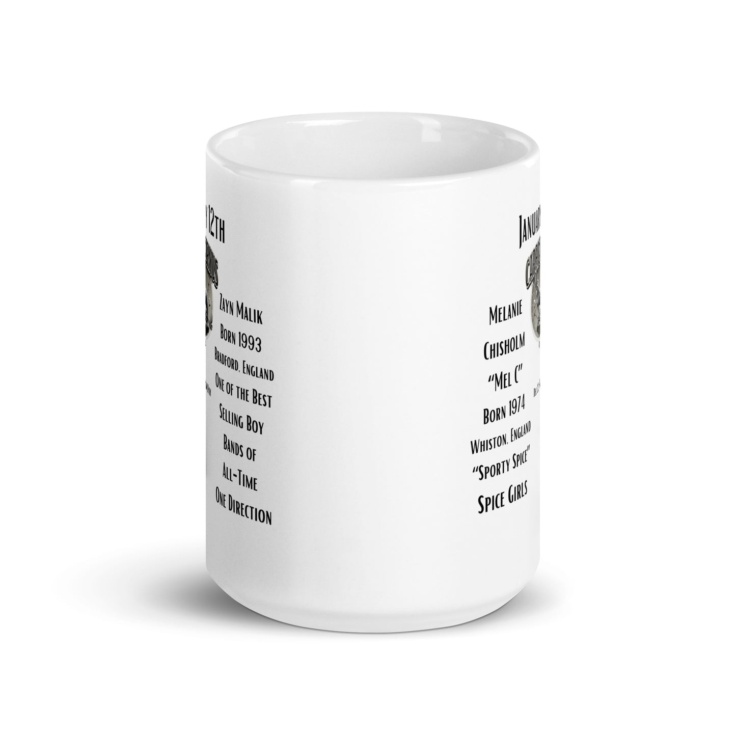 On This Day: Birthday Series - January 12th - (D) Melanie Chisholm & Zayn Malik - White glossy mug