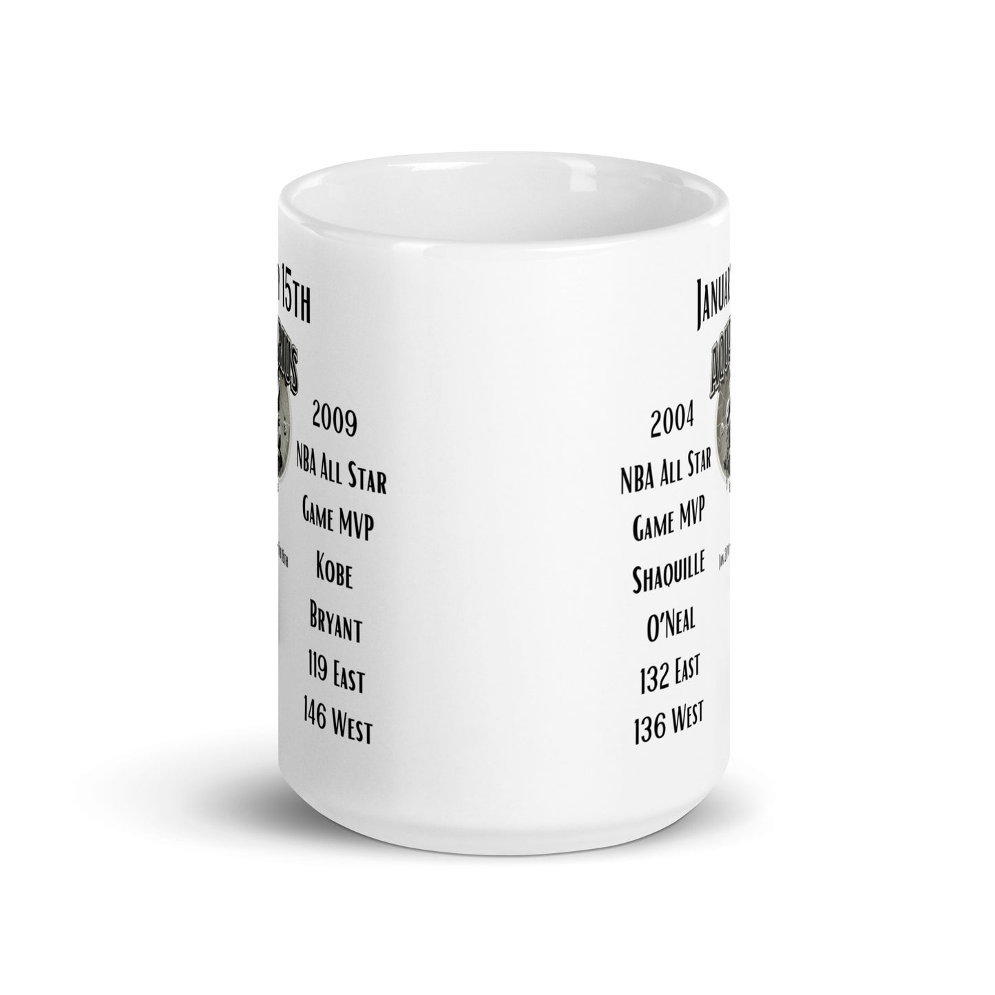 On This Day: Birthday Series - February 15th - (B) Shaquille O'Neal & Kobe Bryant - White glossy mug