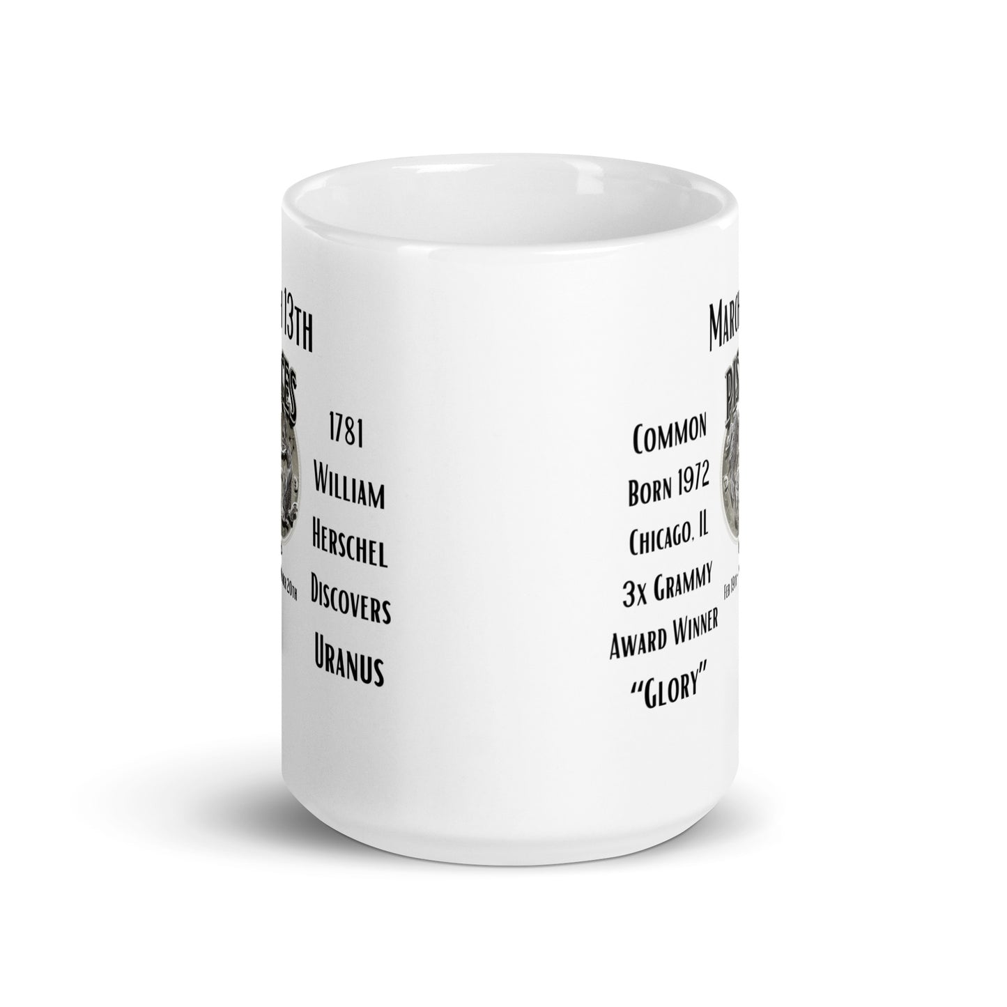 On This Day: Birthday Series - March 13th - (A) Common & Uranus - White glossy mug