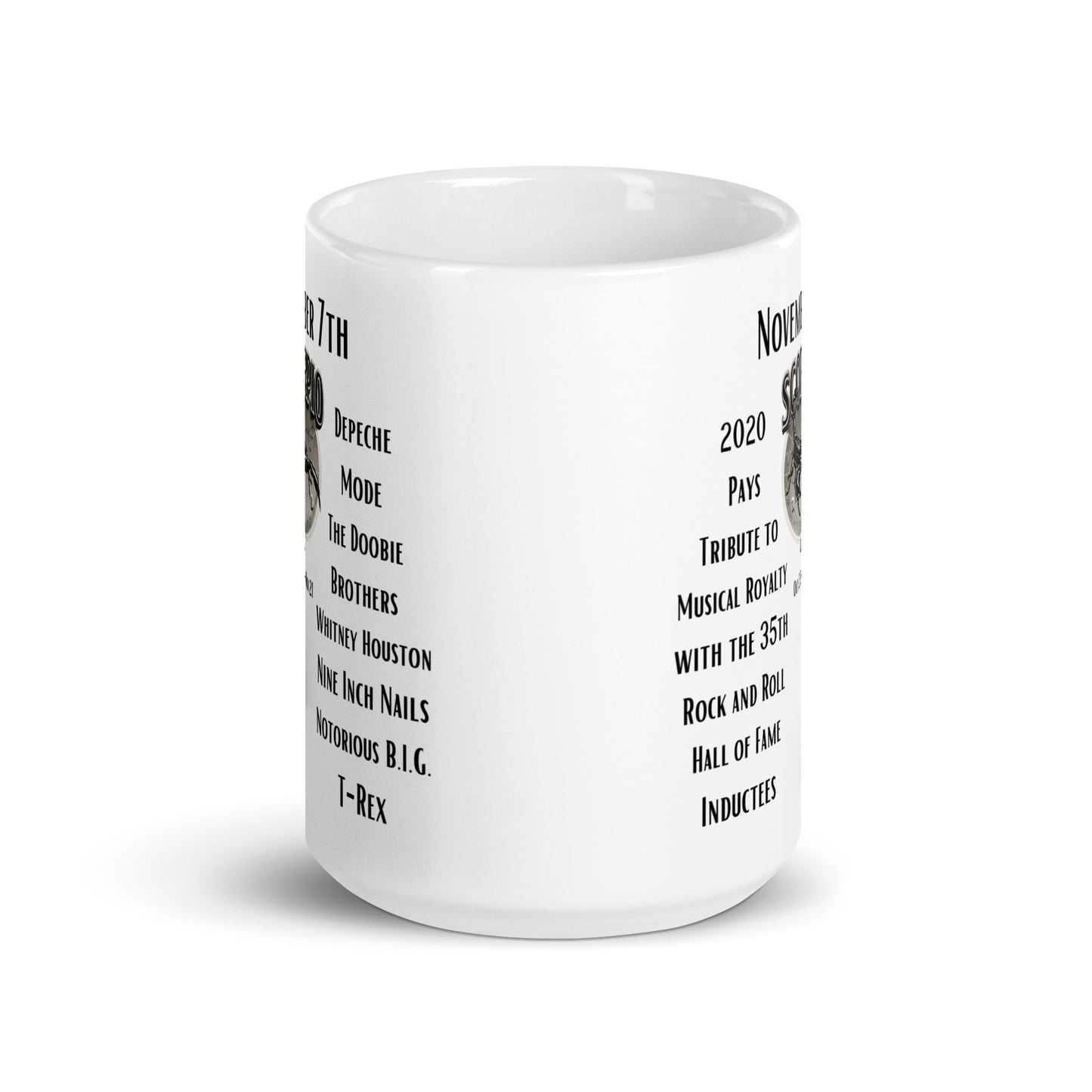 On This Day: Birthday Series - November 07th - (A) Rock and Roll Hall of Fame - White glossy mug