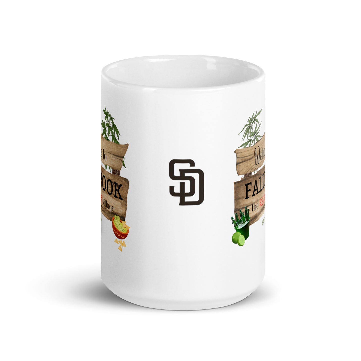 Nostalgia Series #02 "Welcome to FALLBROOK" White glossy mug