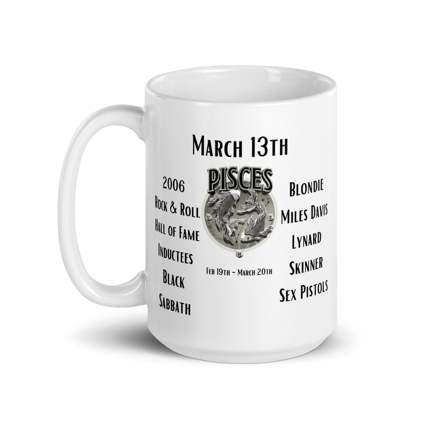 On This Day: Birthday Series - March 13th - (B) 2006 Rock & Roll Hall of Fame Inductees - White glossy mug