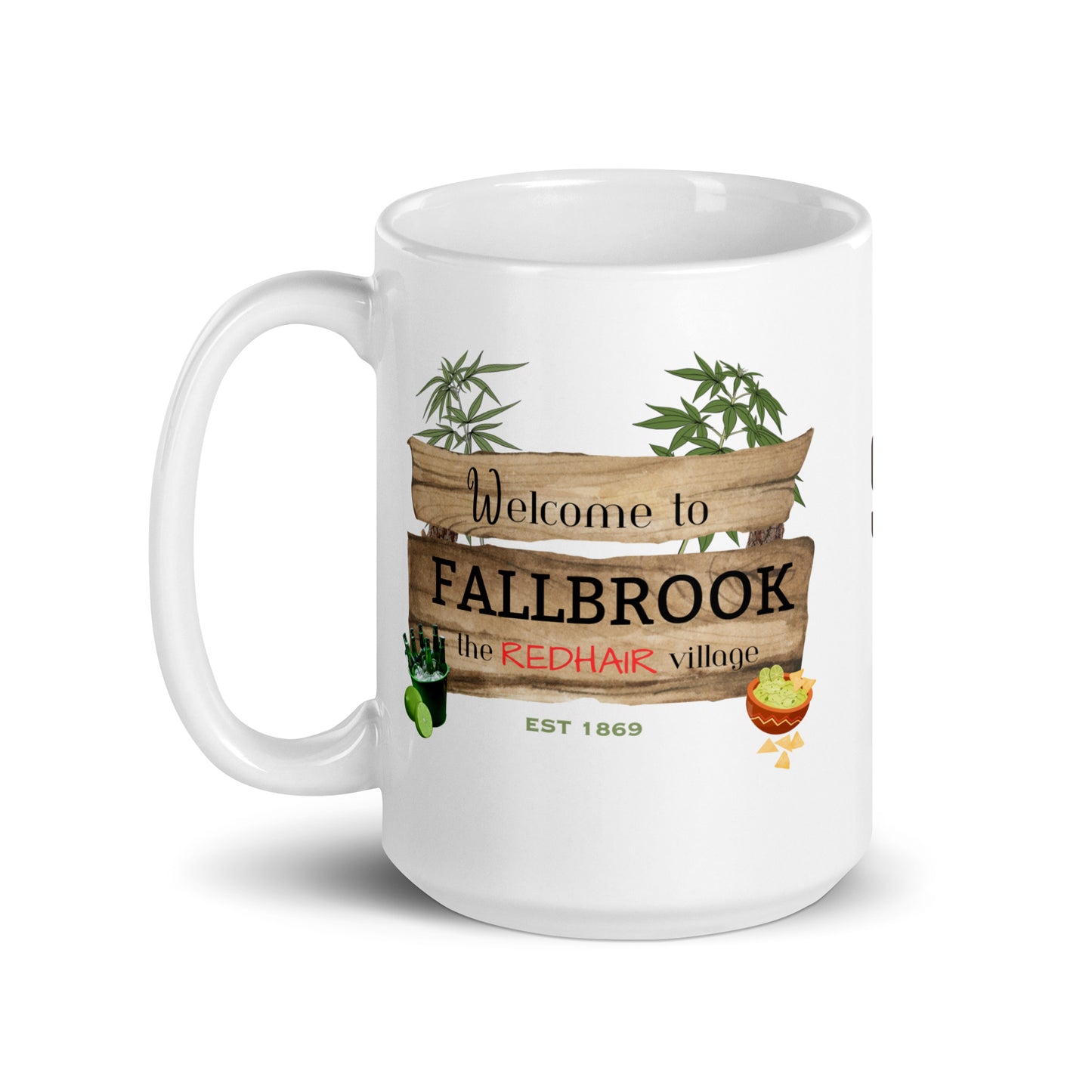 Nostalgia Series #02 "Welcome to FALLBROOK" White glossy mug