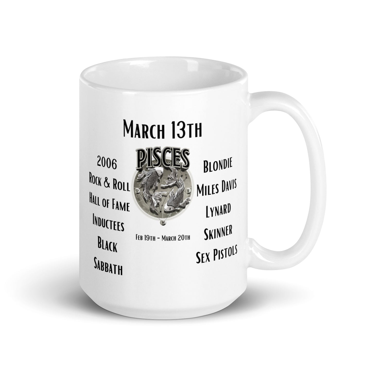 On This Day: Birthday Series - March 13th - (B) 2006 Rock & Roll Hall of Fame Inductees - White glossy mug