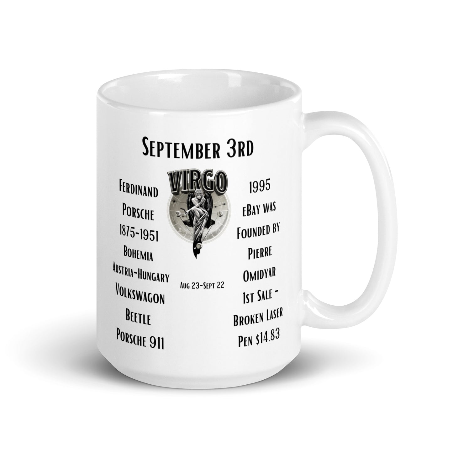 On This Day: Birthday Series - September 03rd - (A) Ferdinand Porsche & eBay - White glossy mug