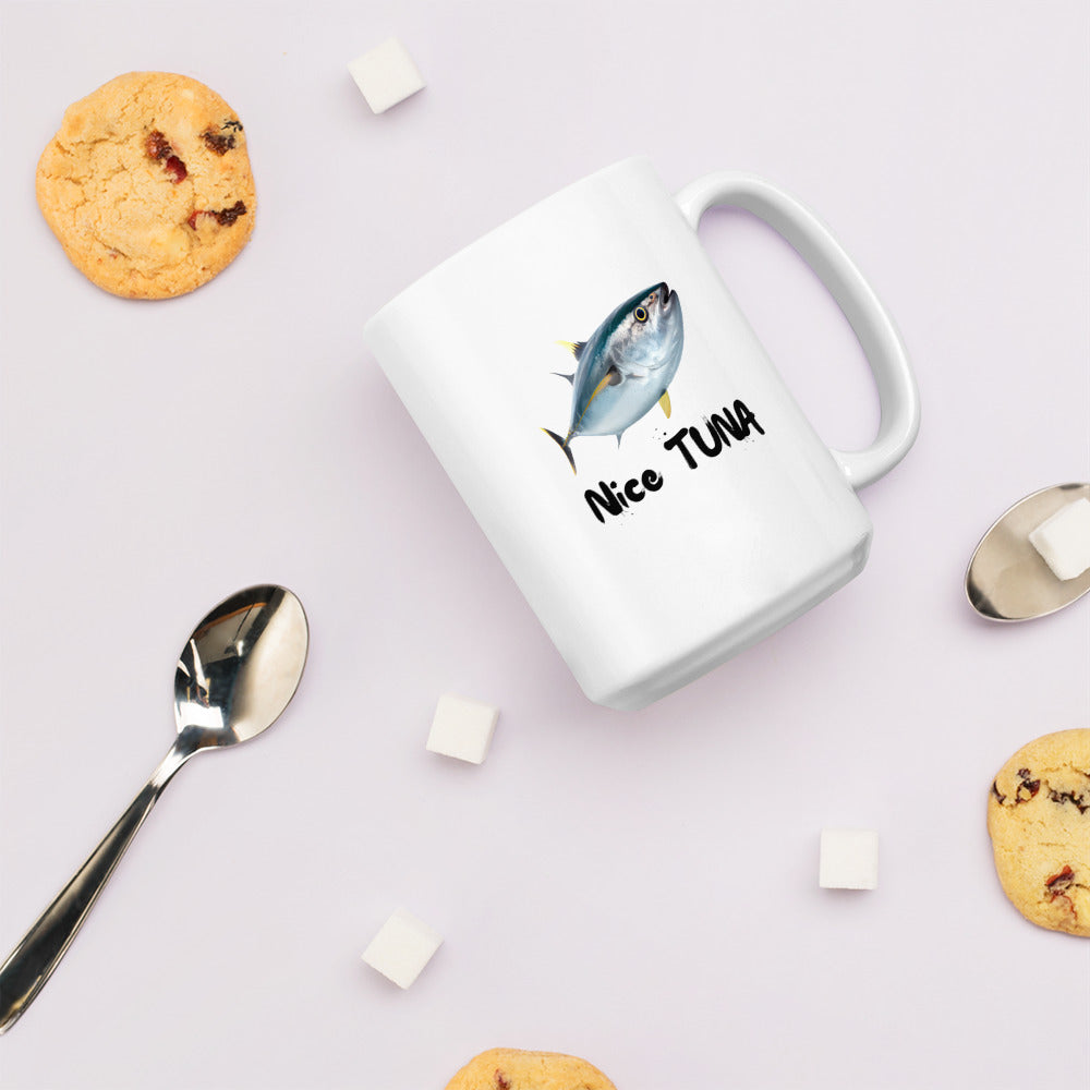 Sport & Leisure #03 "Nice Tuna" White glossy mug