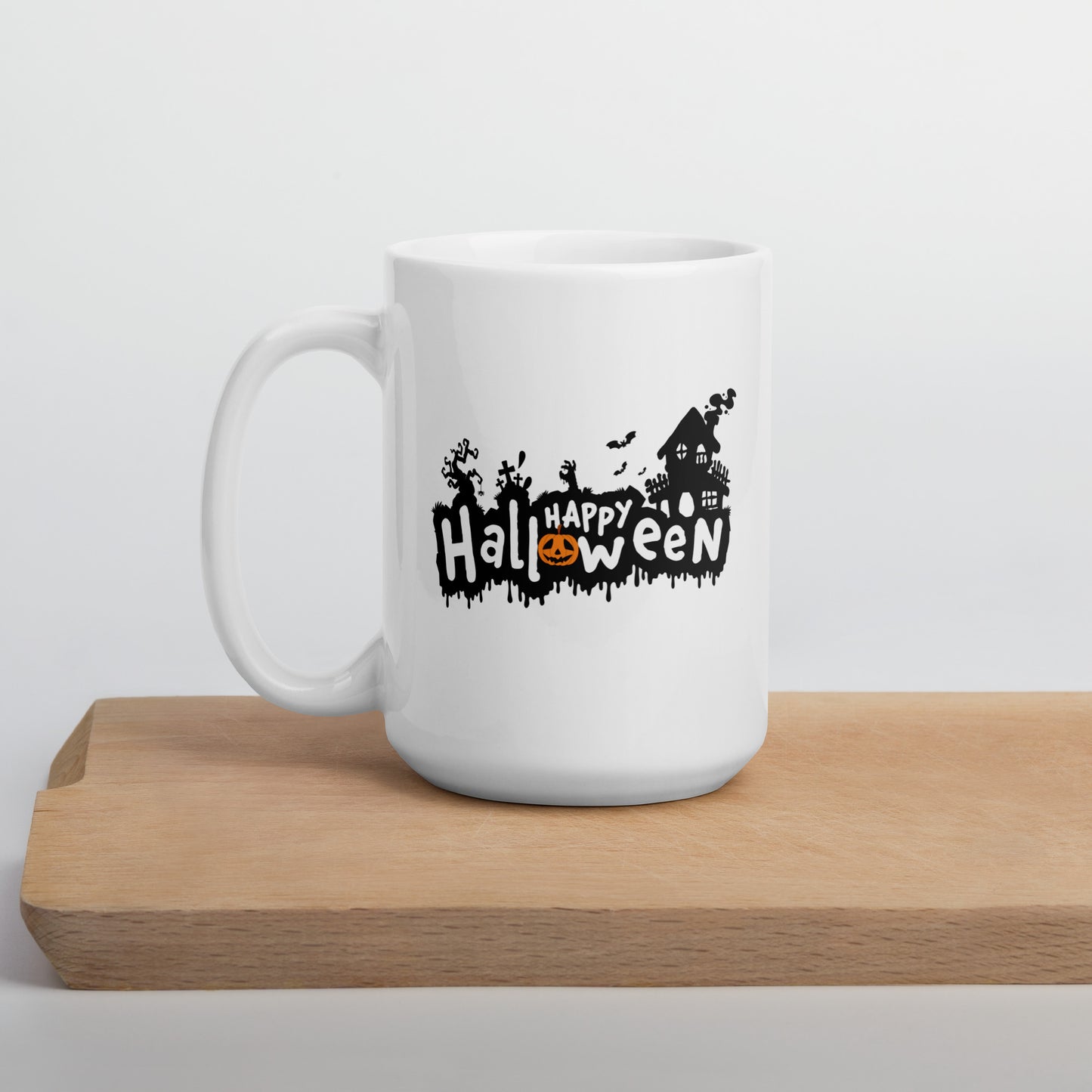 Halloween #20 "HAPPY Halloween" White glossy mug