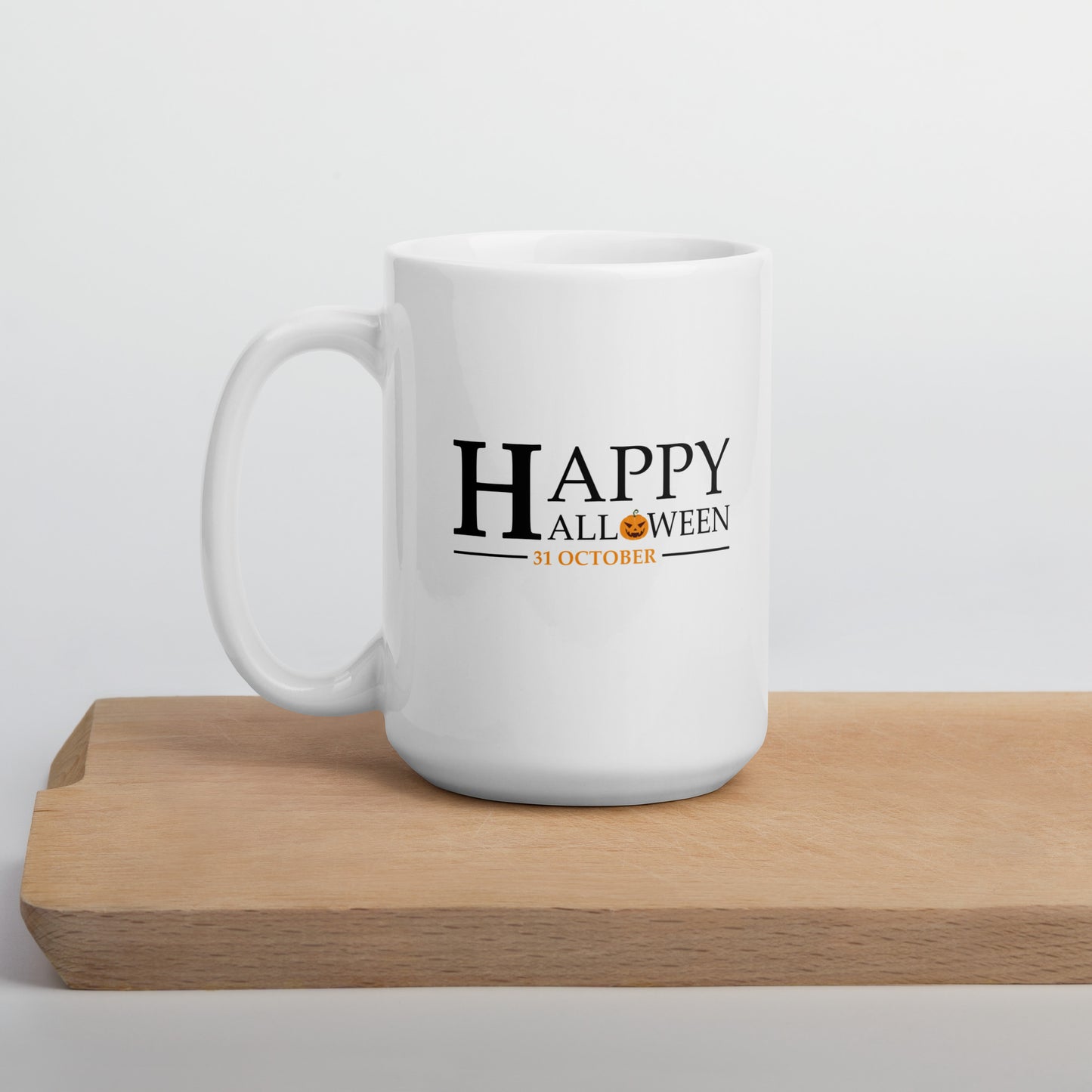 Halloween #09 "HAPPY HALLOWEEN" White glossy mug