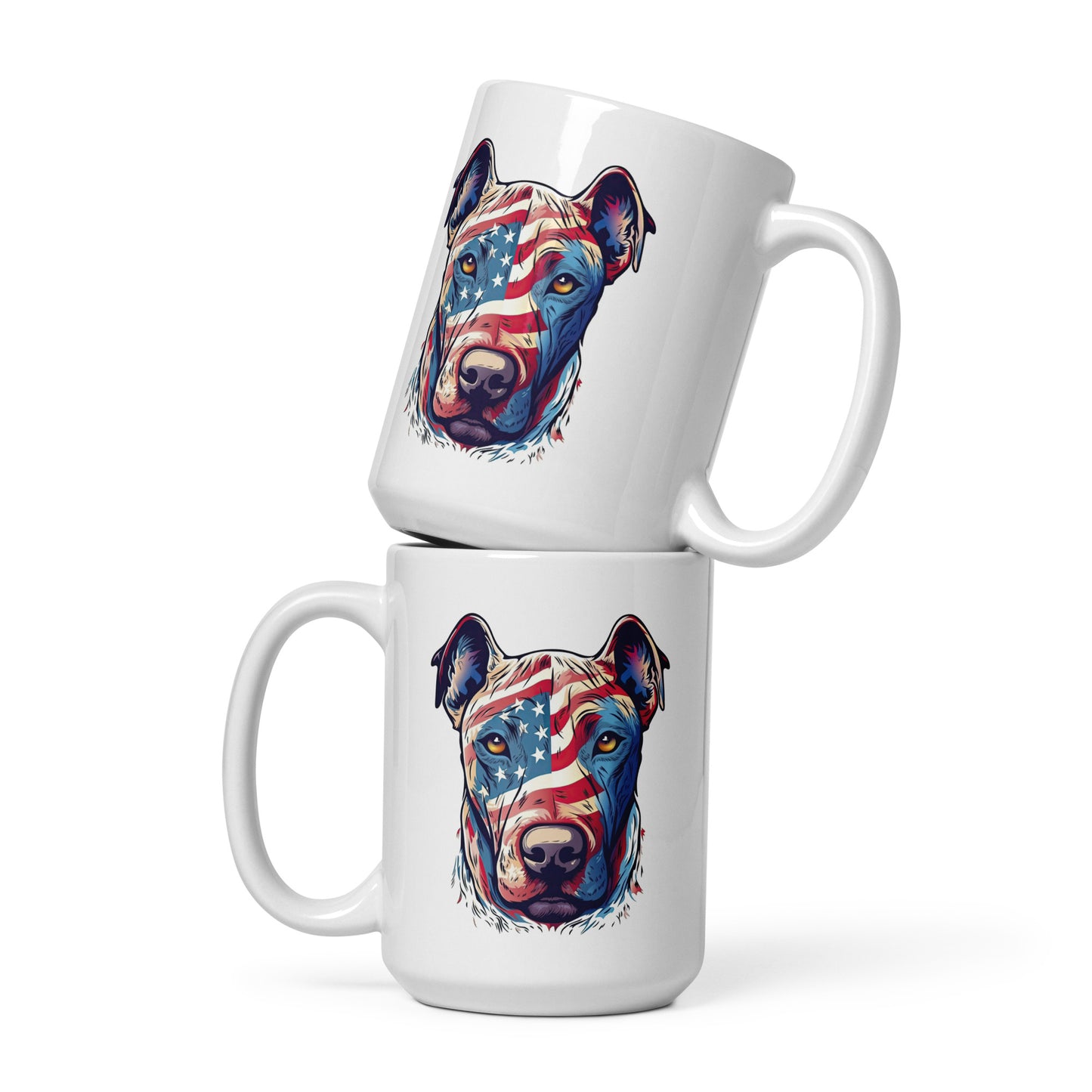 Man's Best Friend #02 Patriotic Dog White glossy mug