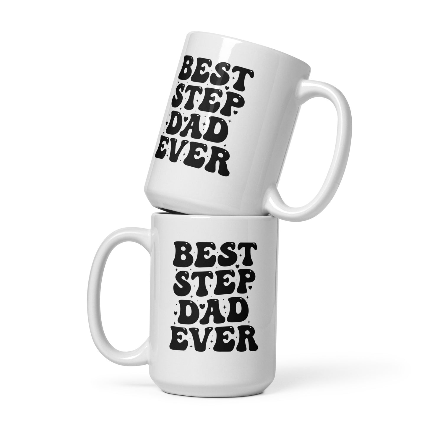 Father's Day #10 "Best Step Father Ever" White glossy mug