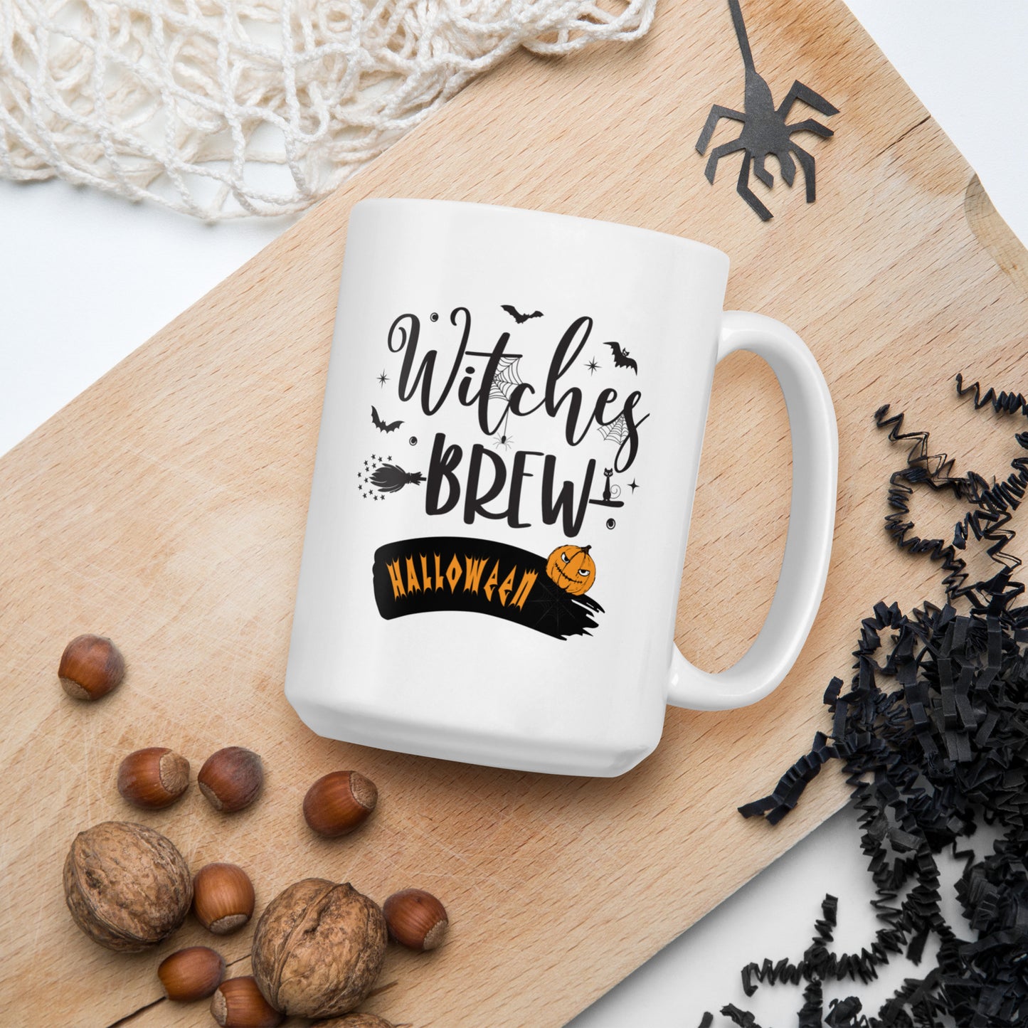 HALLOWEEN #07 "Witches BREW" White glossy mug