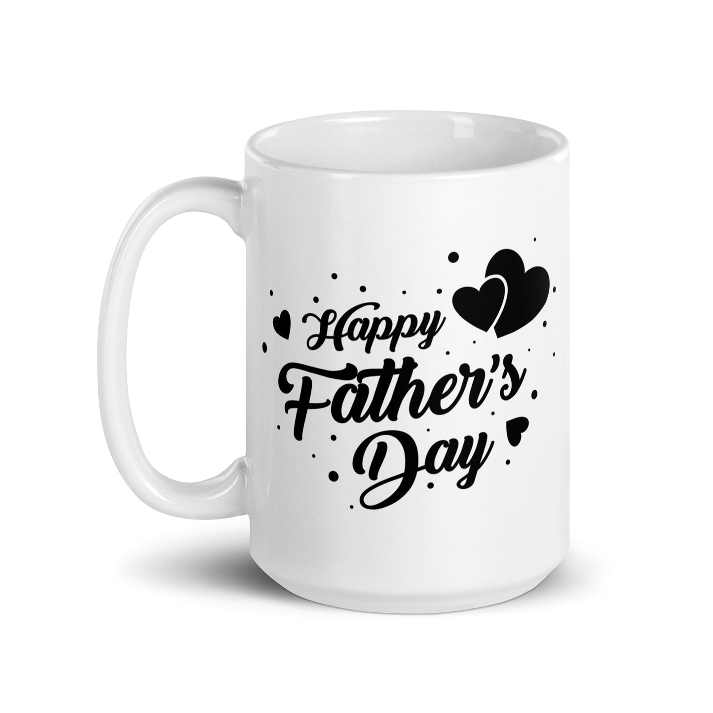 Father's Day #05 "Happy Father's Day" White glossy mug