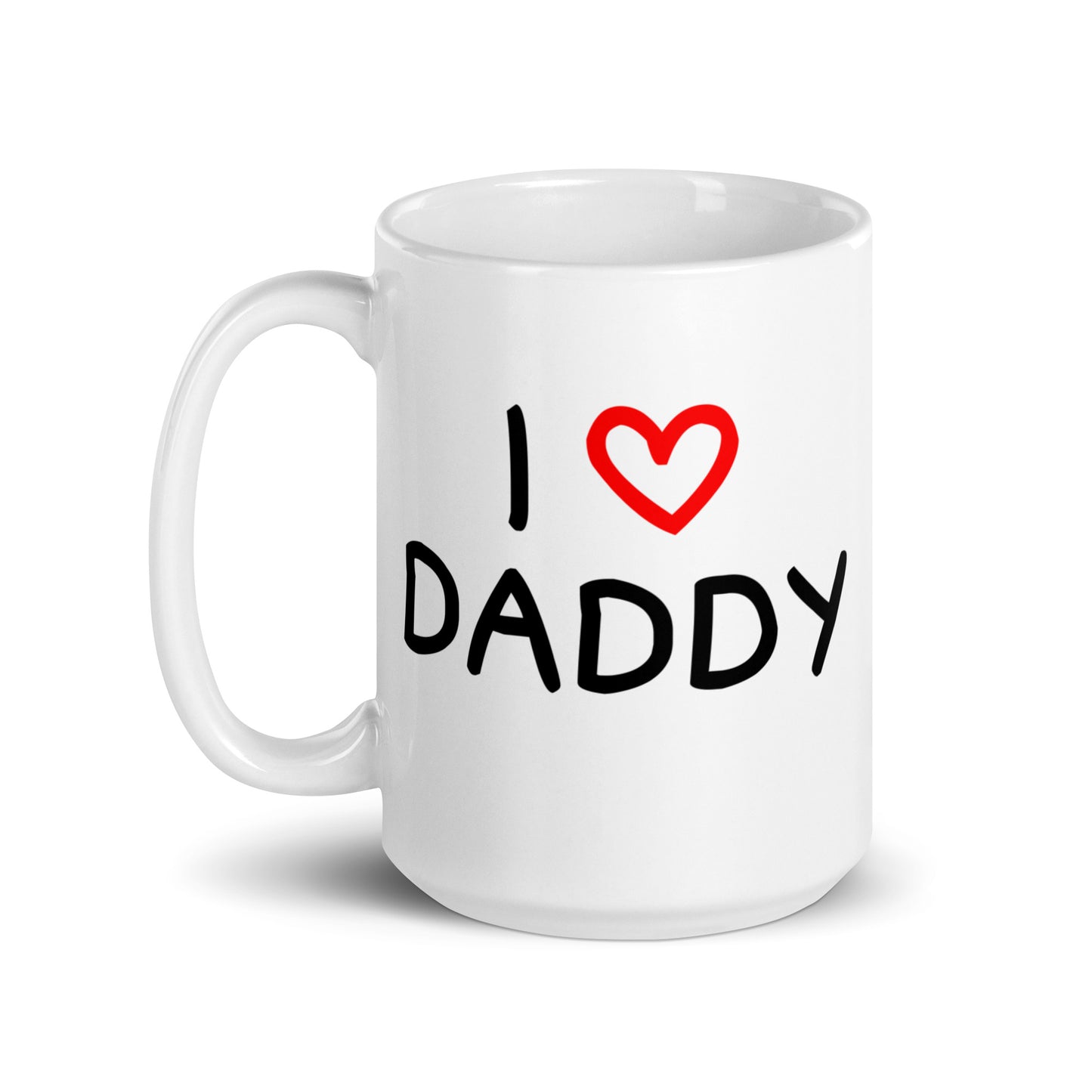 Father's Day #07 "I (Heart) Daddy" White glossy mug