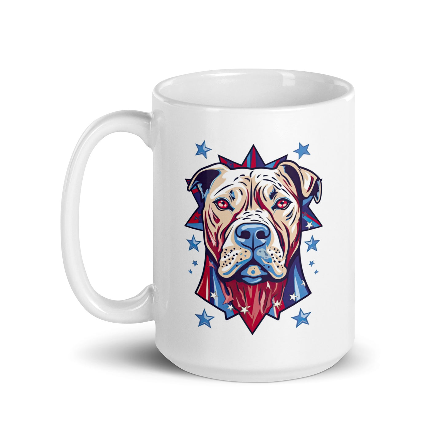 Man's Best Friend #01 Patriotic Dog White glossy mug