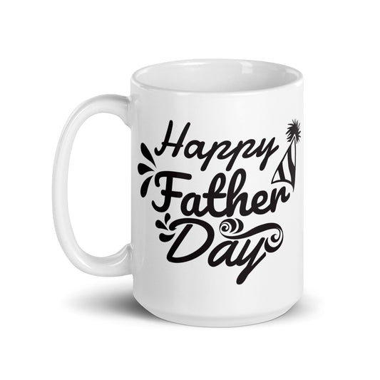 Father's Day #03 "Happy Father's Day" White glossy mug