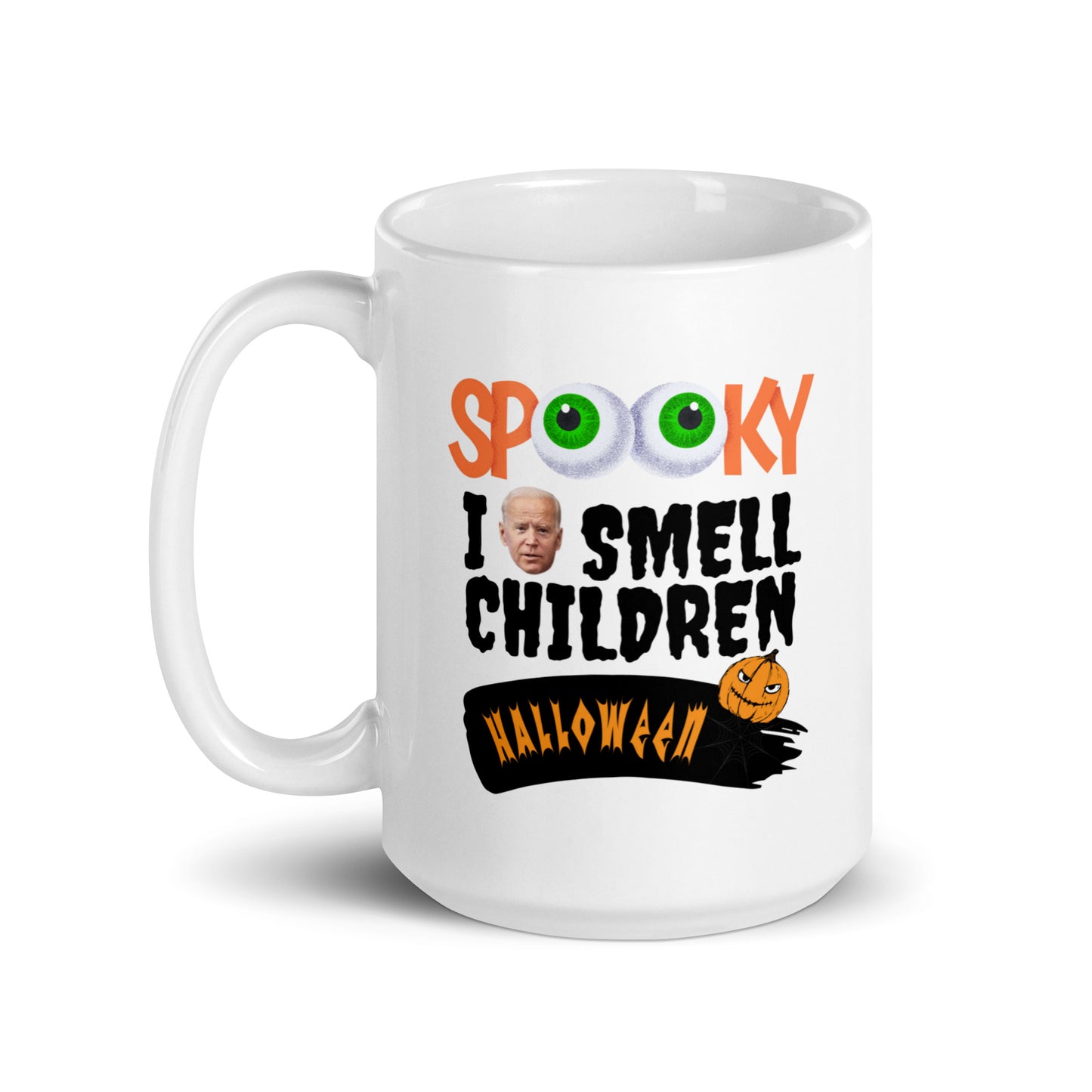 Halloween #05 "I SMELL CHILDREN" White glossy mug