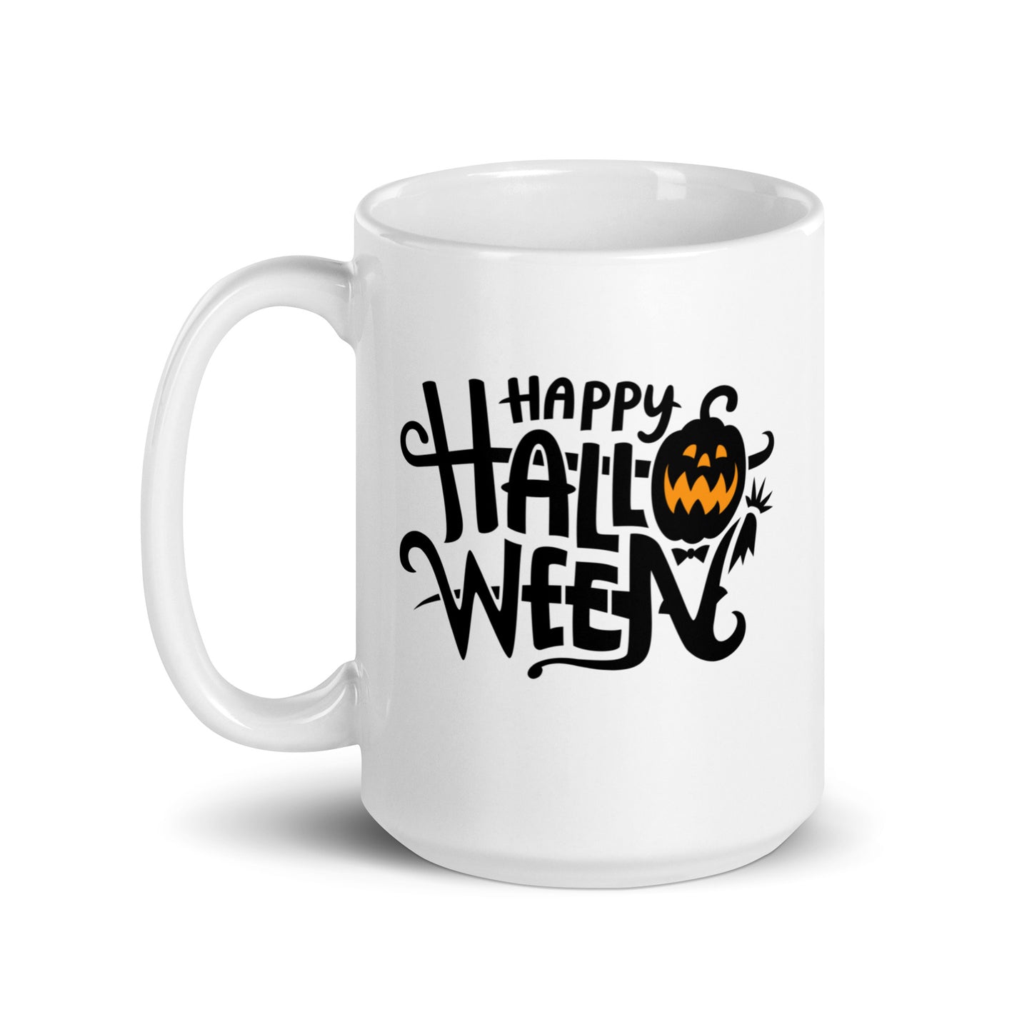 Halloween #13 "HAPPY HALLOWEEN" White glossy mug