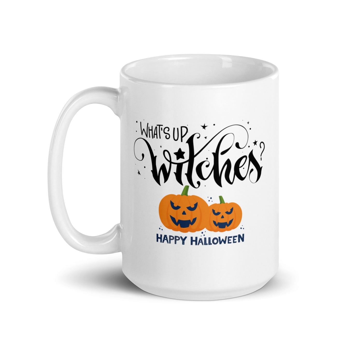 Halloween #17 "What's Up Witches" White glossy mug