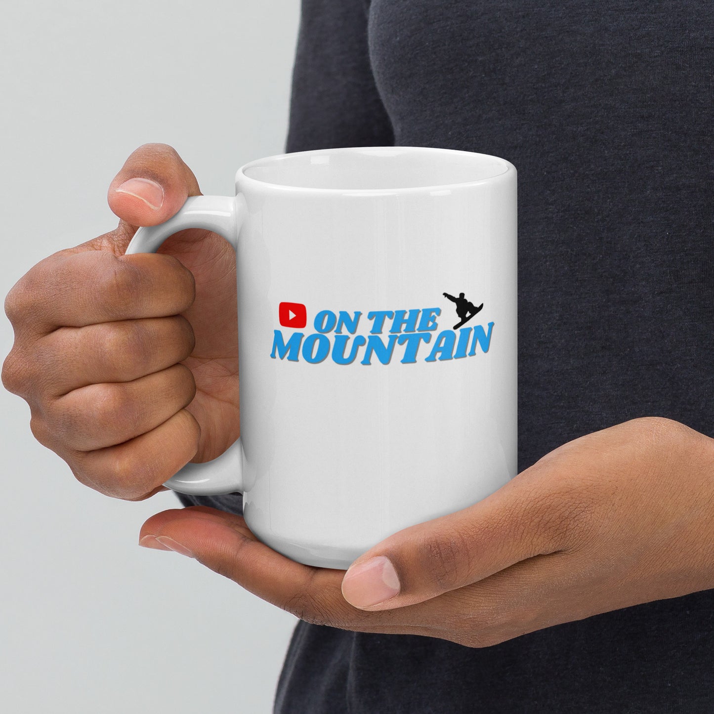 Logo Series OTM #02 "ON THE MOUNTAIN" White glossy mug