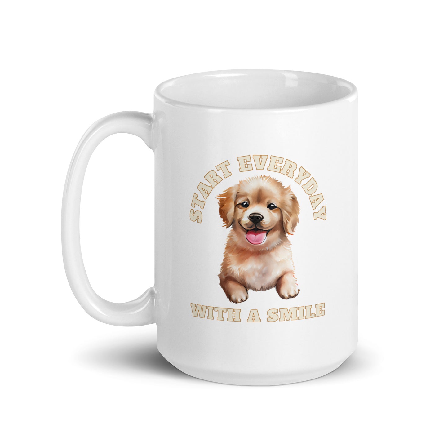 Man's Best Friend #06 Labrador Retriever "START EVERYDAY WITH A SMILE" White glossy mug