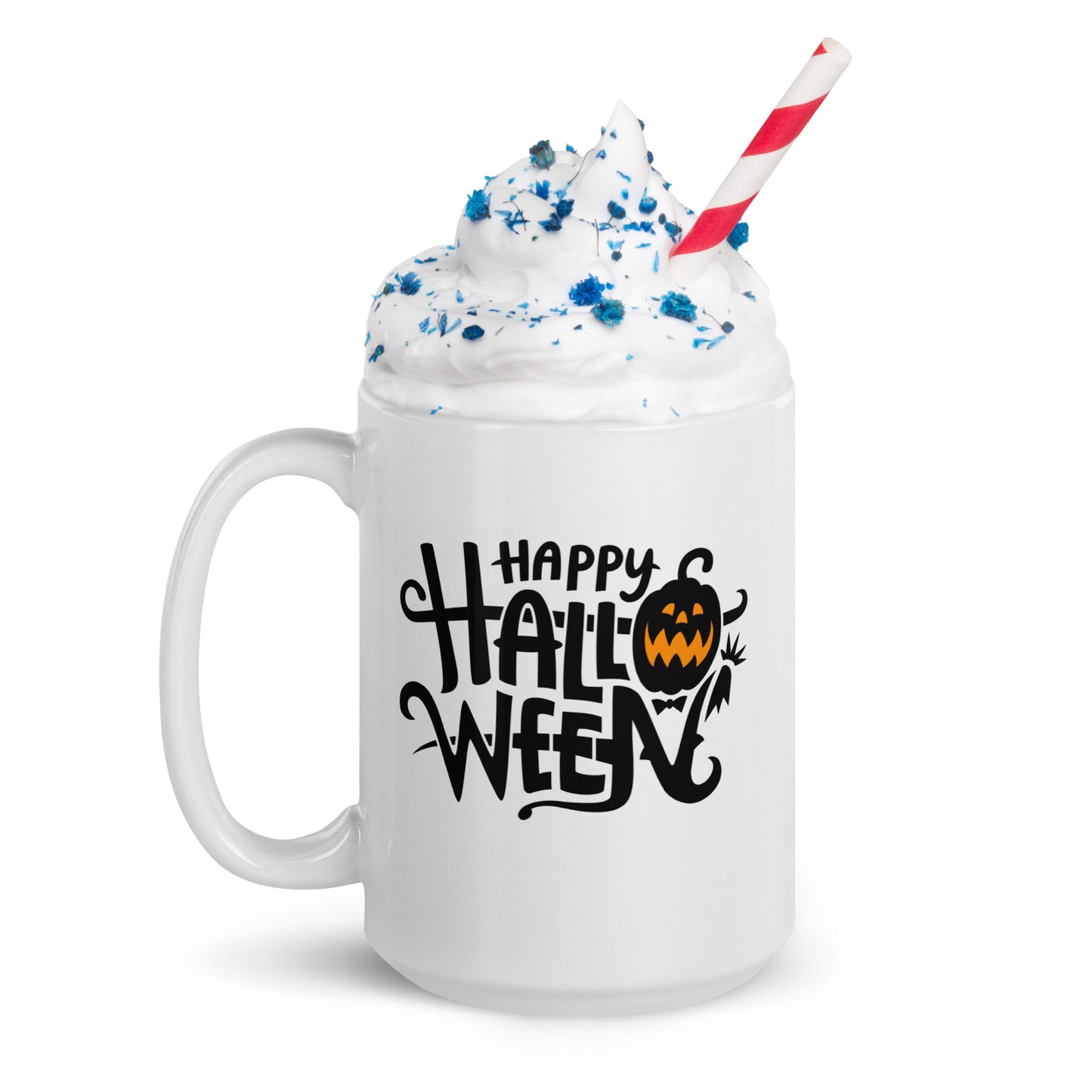 Halloween #13 "HAPPY HALLOWEEN" White glossy mug