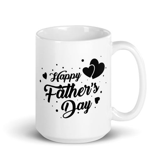 Father's Day #05 "Happy Father's Day" White glossy mug