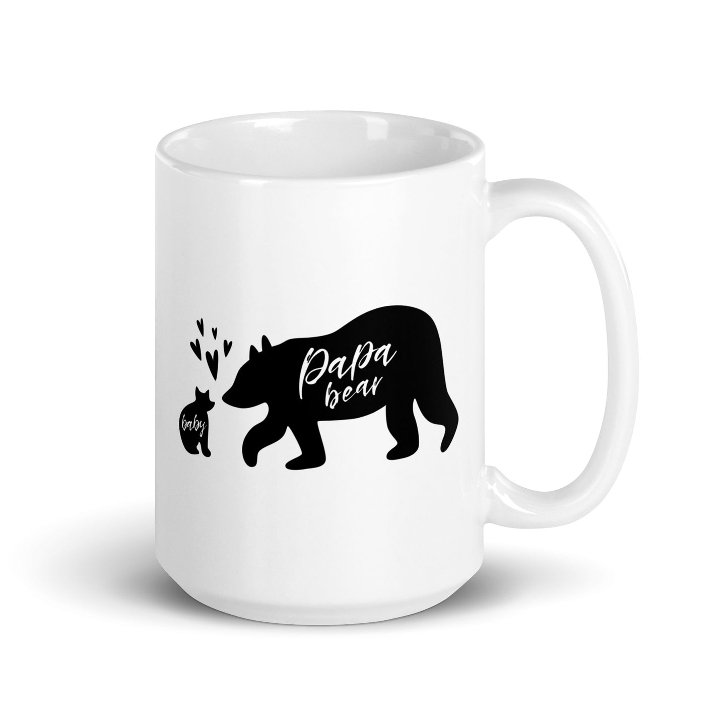 Father's Day #08 Papa Bear w/ Baby Bear White glossy mug