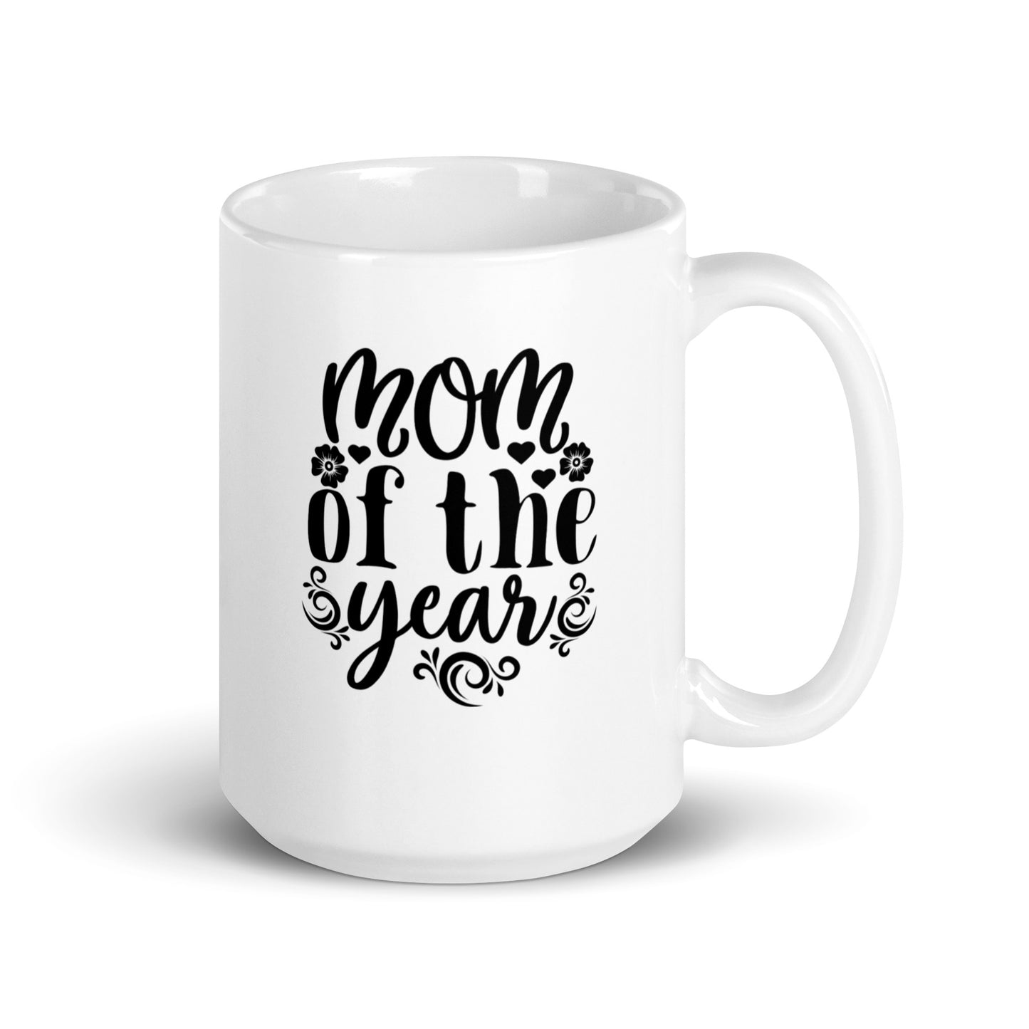 Mom #02 "MOM of the year" White glossy mug