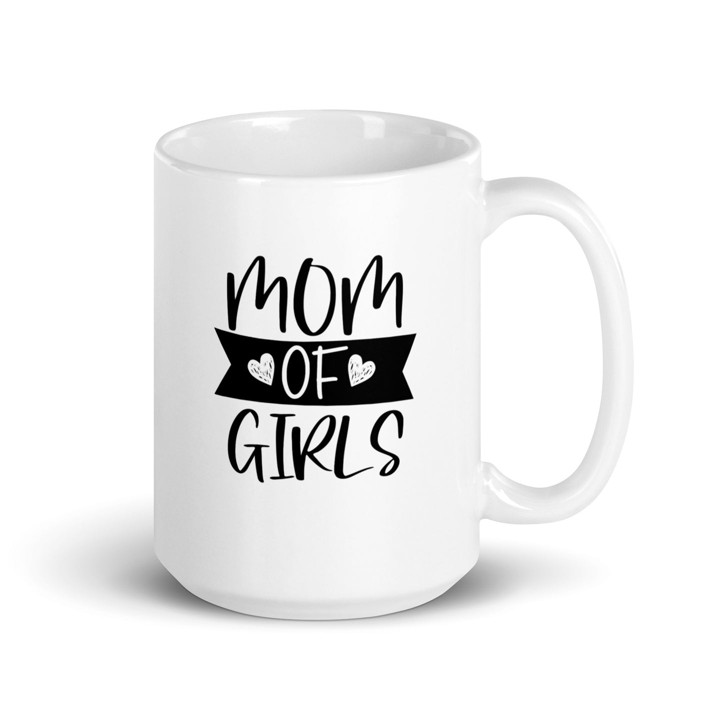 Mom #06 "MOM OF GIRLS" White glossy mug