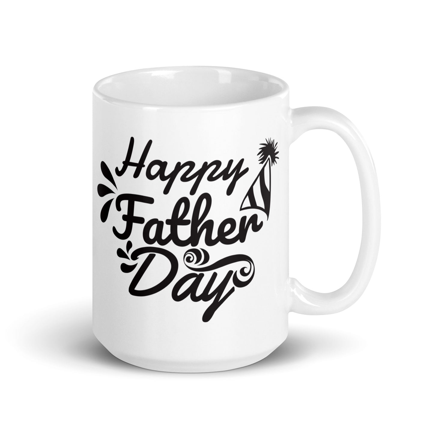 Father's Day #03 "Happy Father's Day" White glossy mug