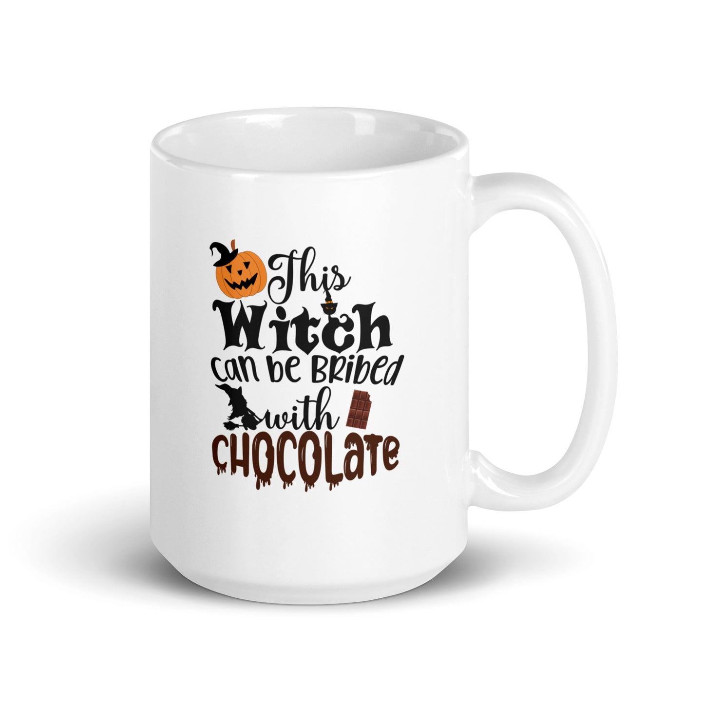 Halloween #15 "This Witch can be BRIBED" White glossy mug