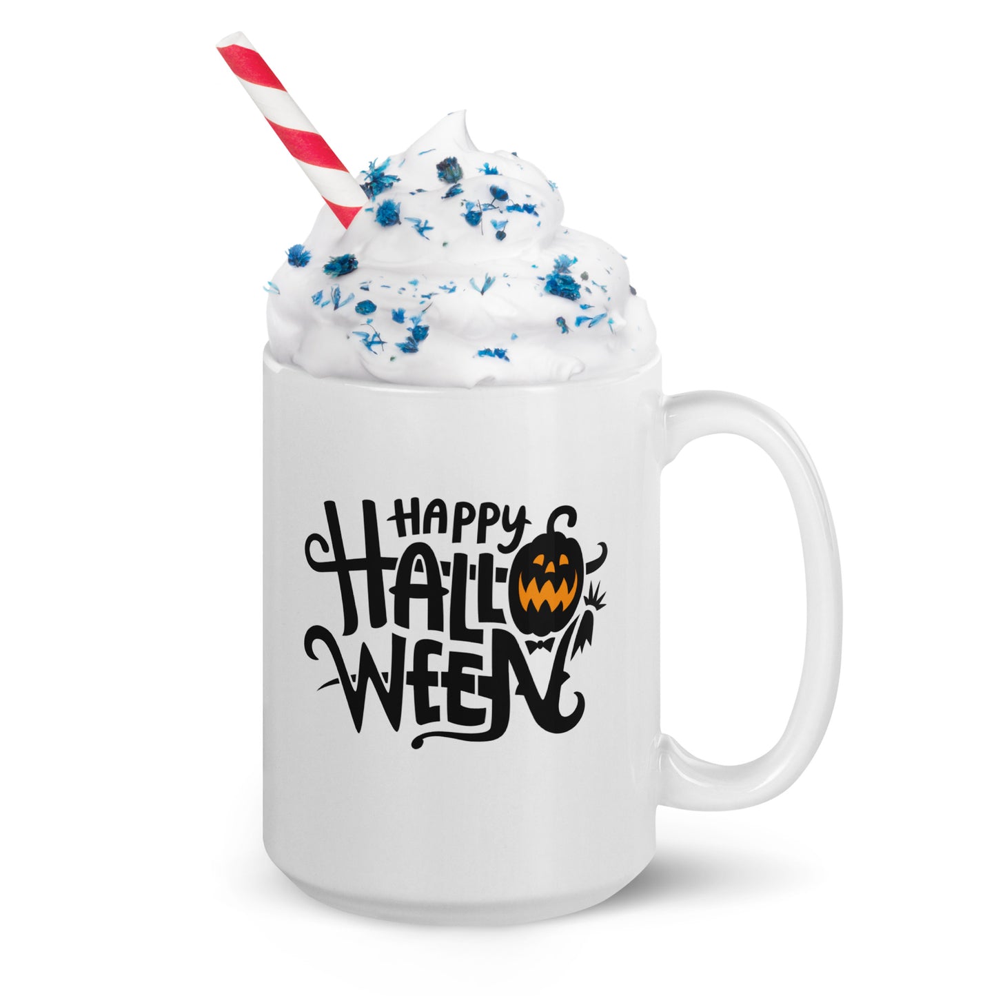 Halloween #13 "HAPPY HALLOWEEN" White glossy mug