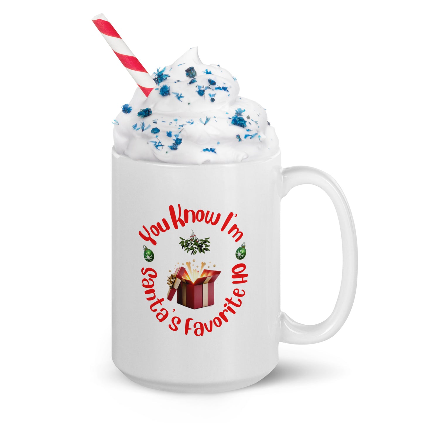 Rude, Crude, and Funny #09 "You Know I'm Santa's Favorite HO" White glossy mug