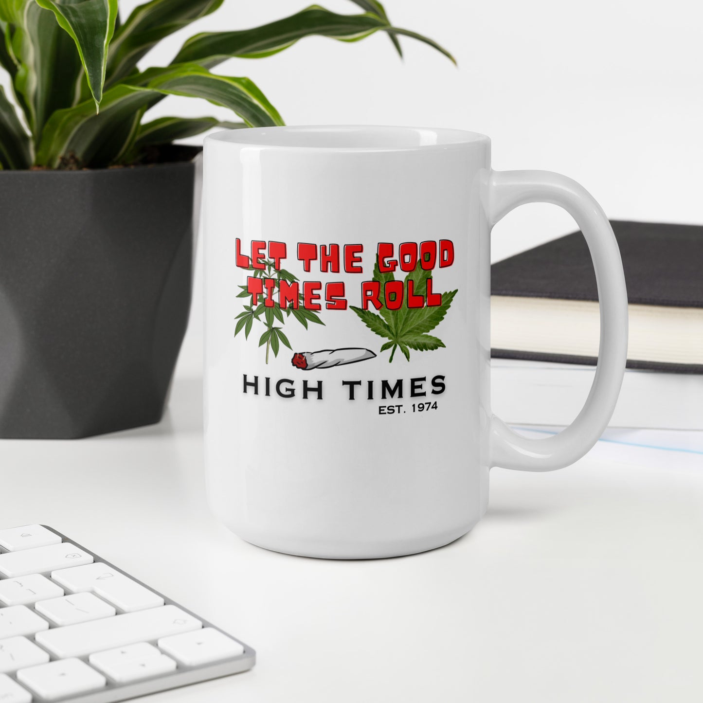 Nostalgia Series #03 "LET THE GOOD TIMES ROLL" White glossy mug