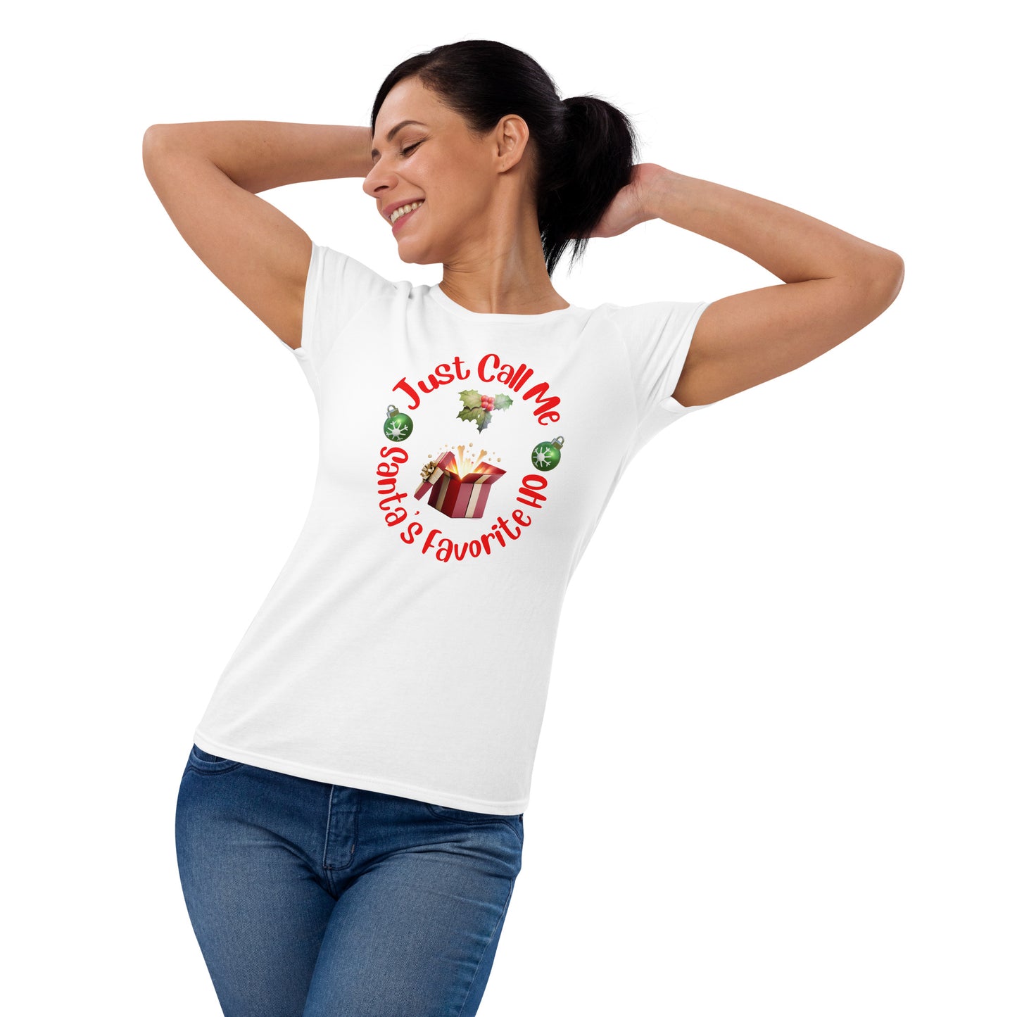 Rude, Crude, and Funny #08 "Just Call Me Santa's Favorite HO" Women's short sleeve t-shirt