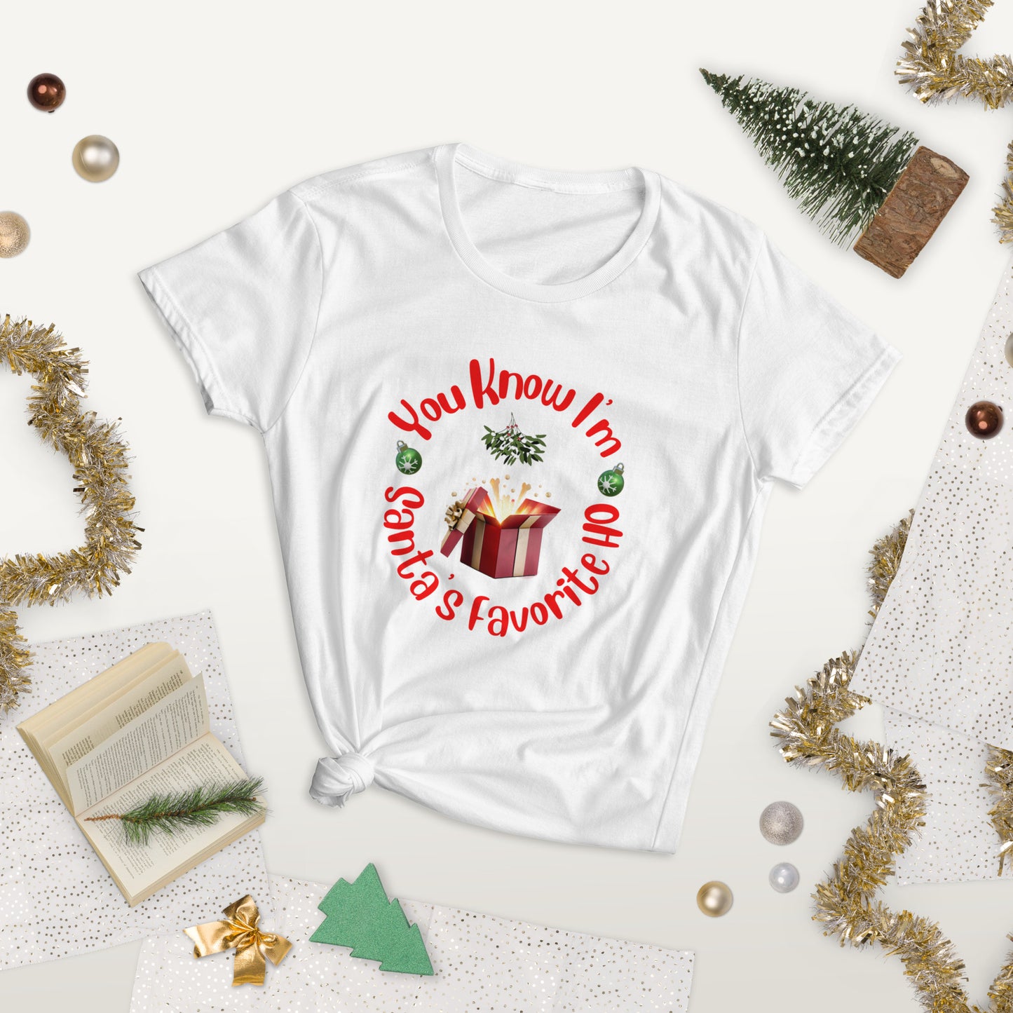 Rude, Crude, and Funny #09 "You Know I'm Santa's Favorite HO" Women's short sleeve t-shirt