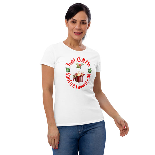 Rude, Crude, and Funny #08 "Just Call Me Santa's Favorite HO" Women's short sleeve t-shirt