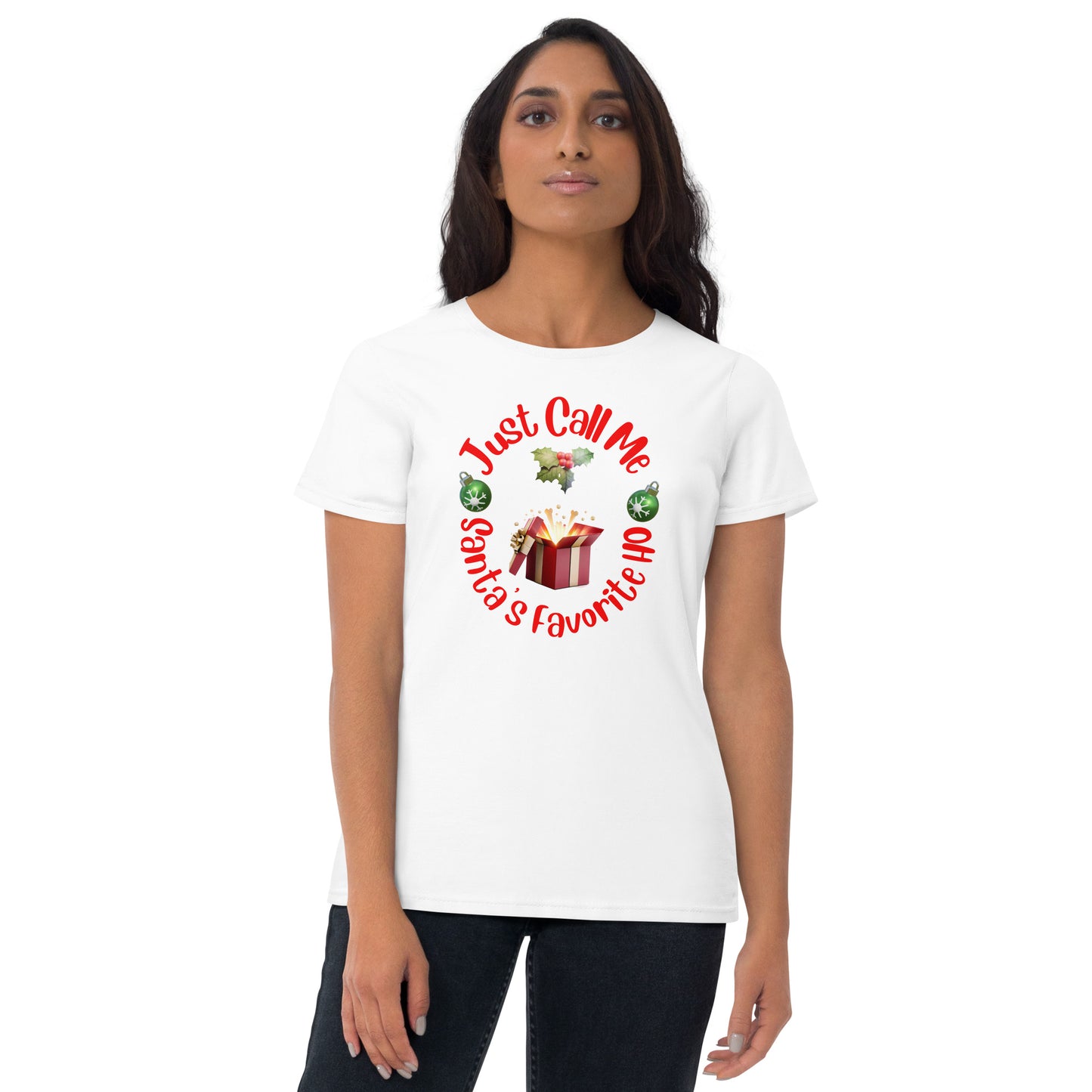 Rude, Crude, and Funny #08 "Just Call Me Santa's Favorite HO" Women's short sleeve t-shirt