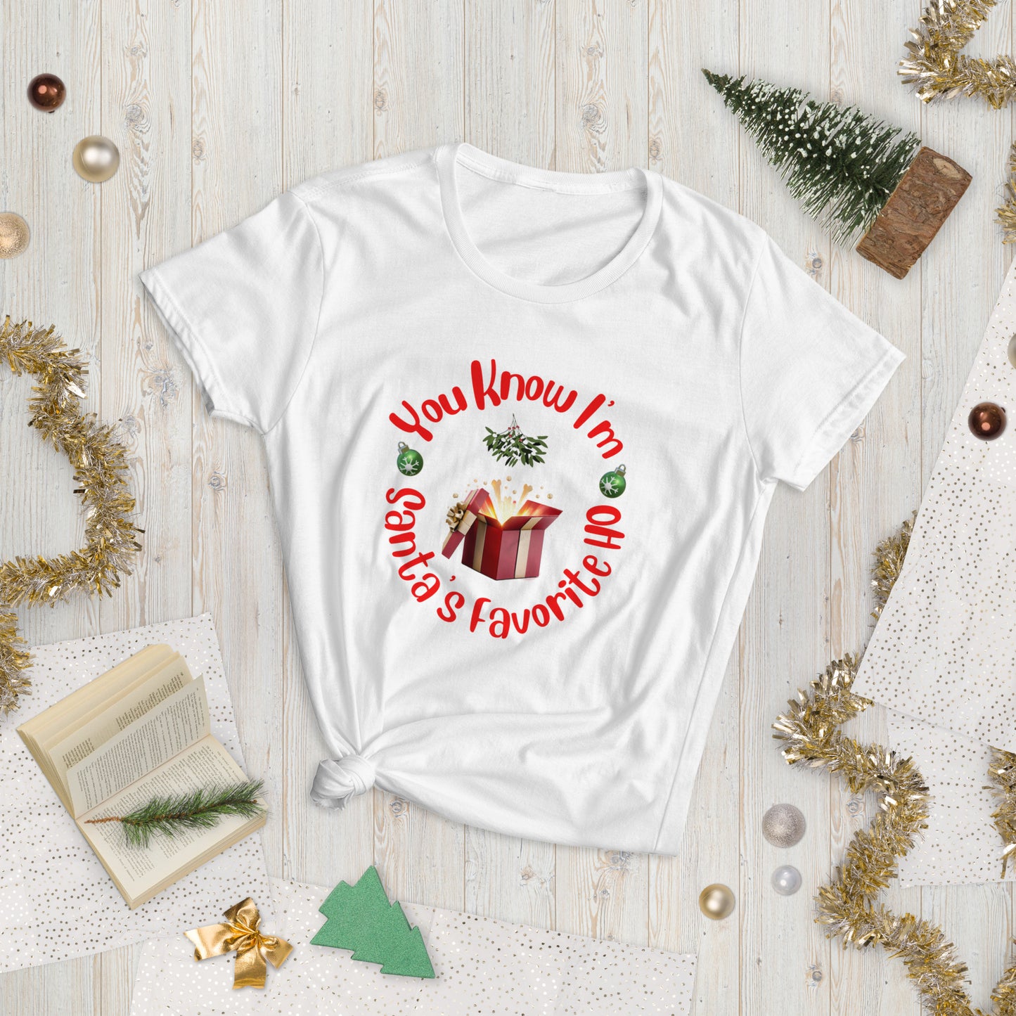 Rude, Crude, and Funny #09 "You Know I'm Santa's Favorite HO" Women's short sleeve t-shirt